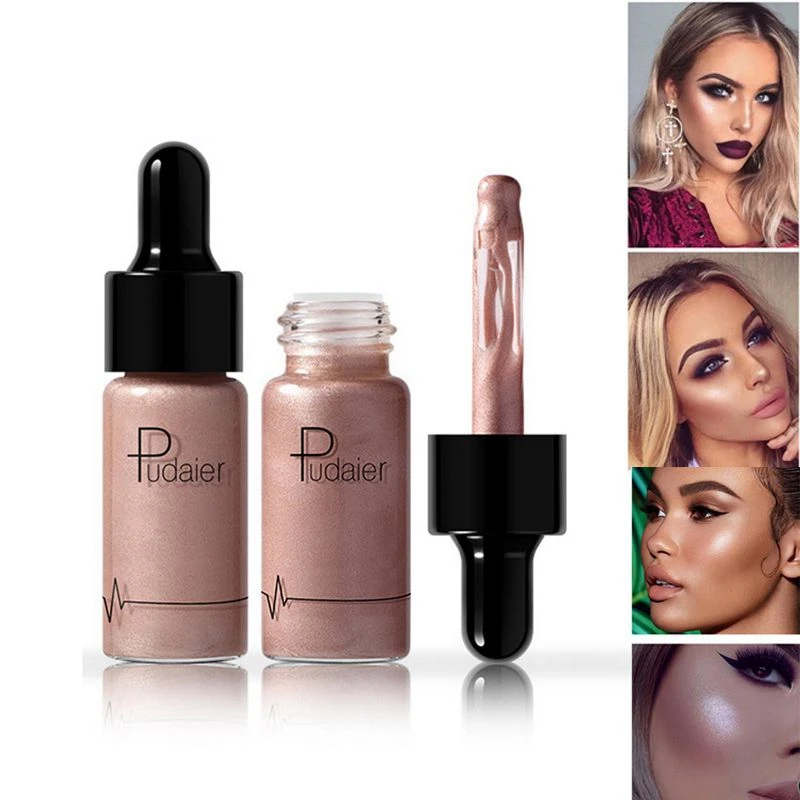 

Pudaier Highlighter Liquid Drop for Dark Skin Concealer Face Contouring Makeup iluminador maquiagem Gold Highlighters Bronzers