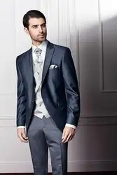 Индивидуальный заказ Элегантный Стиль смокинги для женихов тонкий для мужчин свадебные деловые выпускные костюмы (куртка + брюки девоч