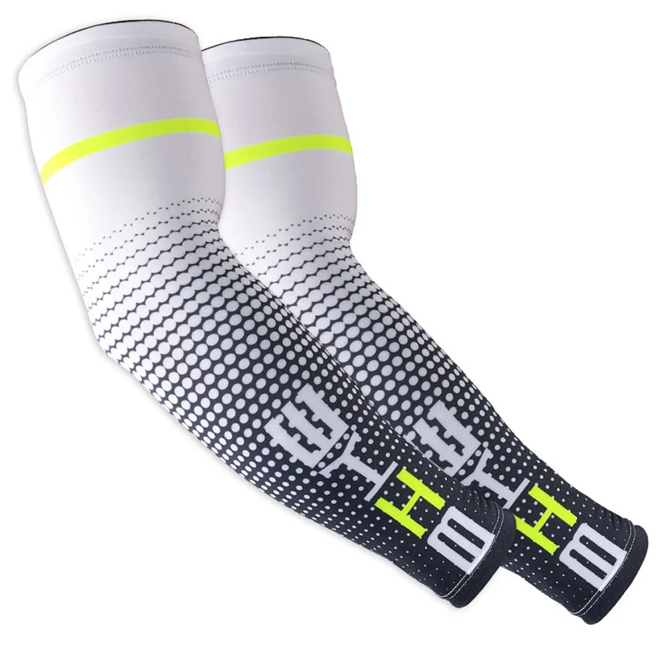 Loogdee 1Pair Cool Men Cycling Running UV Sun Protection Cuff Cover Protective Arm Sleeve Bike Sport Arm Warmers Sleeves