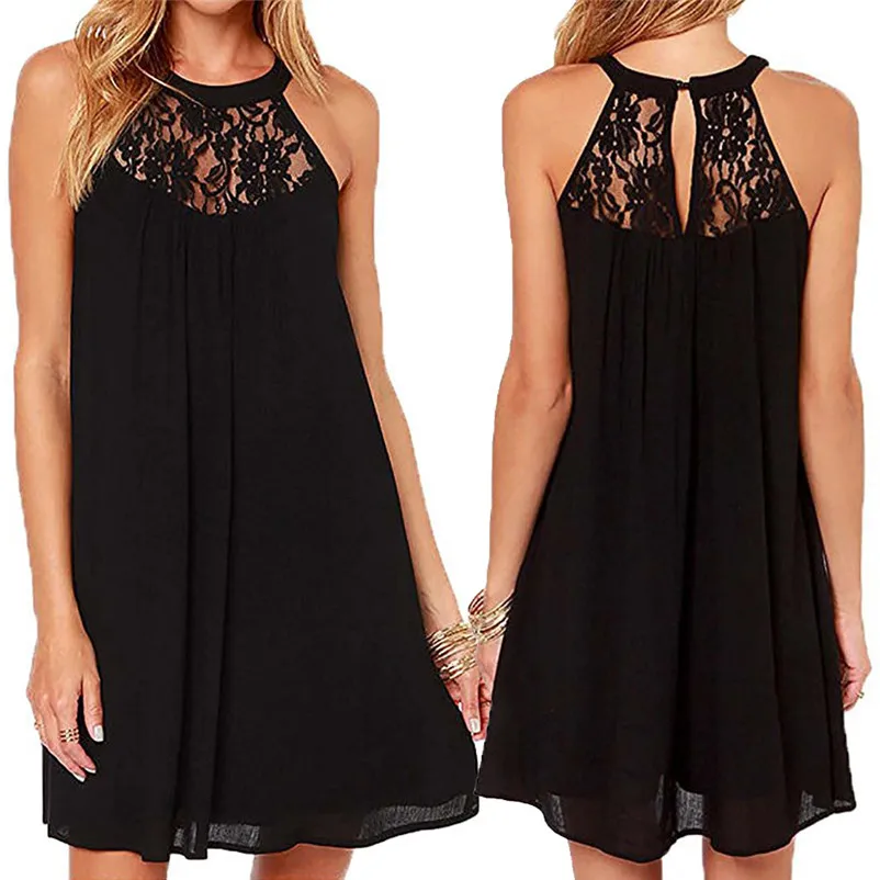 HOT summer dress 2018 beach dress Women's Sleeveless black Dress Bodycon Evening Party Short Mini Dress vestidos robe J13#N (6)