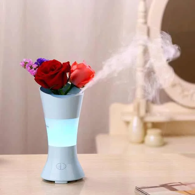 

100ml Flower Vase Aroma Diffuser Essential Oil Humidifier with LED Lights for Home Aromatherapy Diffuser Ultrasonic Mist Maker