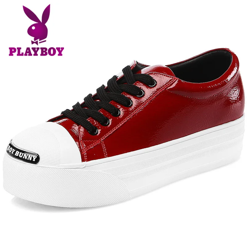 Playboy/Женская обувь; Осенняя обувь на толстой подошве; Белая обувь; обувь на плоской подошве в Корейском стиле; Повседневная обувь для студентов
