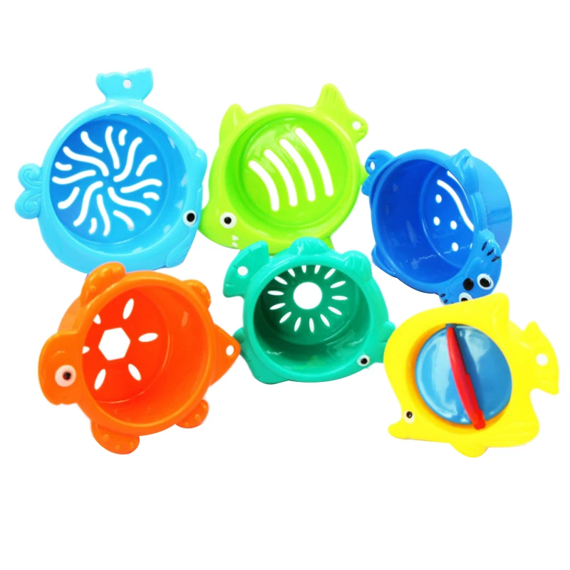 

6-Piece Stacking Cups Baby Bath Toys Children'S Bathroom Educational Water Toys Children'S Marine Animals Stacking Cup Toys