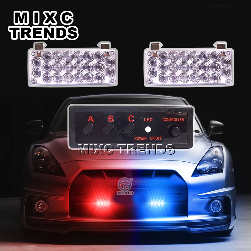 Ceny MIXC TRENDS 2X22 Flash LED czerwone światło niebieskie światło ostrzegawcze policji awaryjne światło stroboskopowe światło dla samochodu