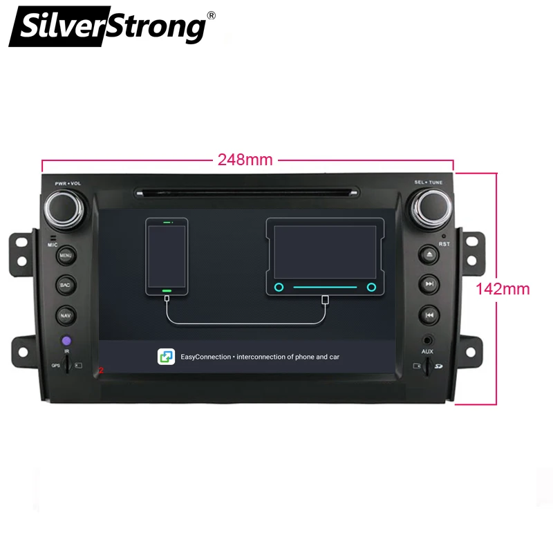 Perfect SilverStrong 2Din Android9.0 Car DVD For SUZUKI SX4 Mp3 Audio DVD for FIAT Sedici Navigation GPS SX4 for Suzuki Stereo DSP 1
