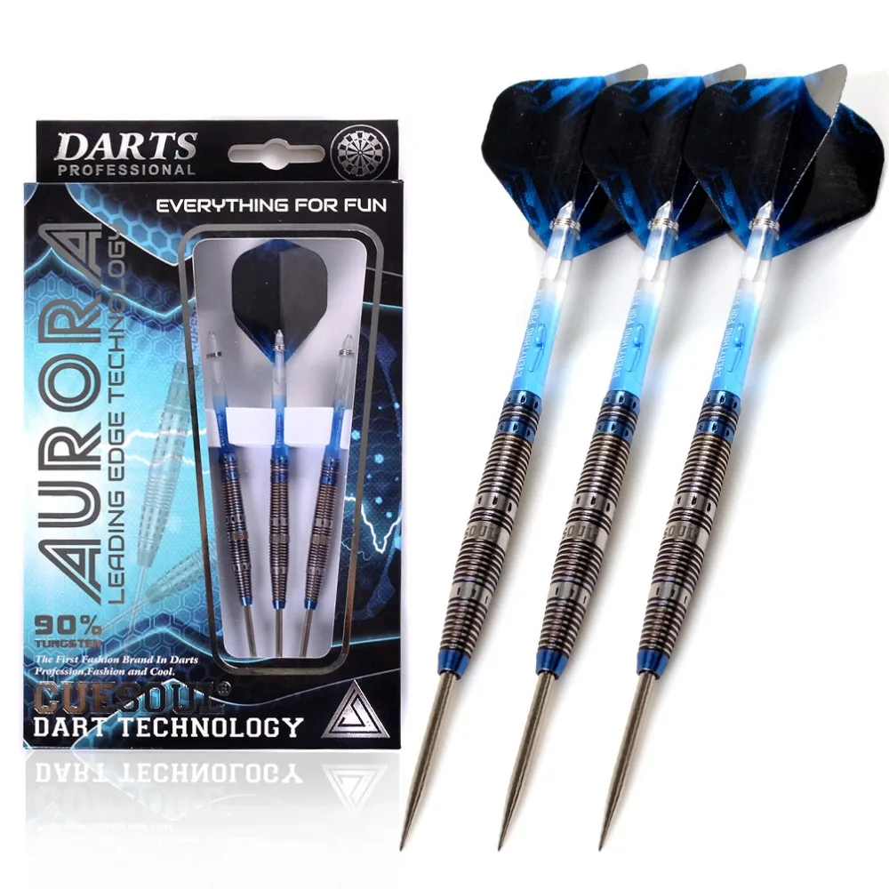 

CUESOUL AURORA 23g Steel Tip Tungsten Dart Set,Gold Titanium Nitride Coating