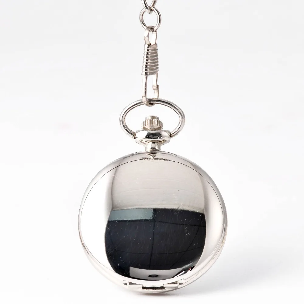 TFO Новое поступление серебро гладкой кварцевые карманные часы Fob цепи Best подарок для мужчин женщин мода стимпанк римские цифры reloj de bolsil