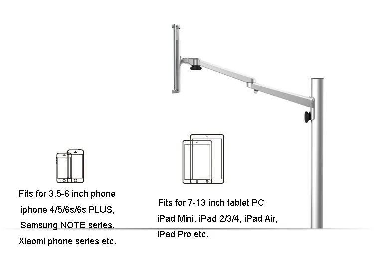  Laptop/Tablet PC/Smartphone Stand Holder Multifunction 3 in1 Computer Floor Stand Height/Angle Adju