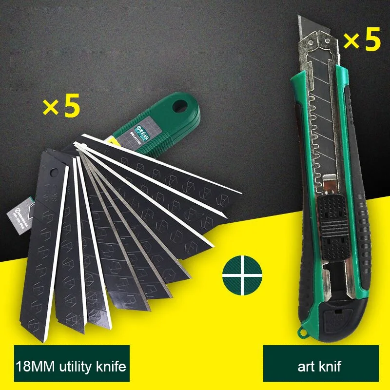 LAOA 5 шт. 18 мм Универсальный нож художественный нож защелкивающийся резак карманный тип студентов обои ножи с SK5 запасные лезвия для выживания