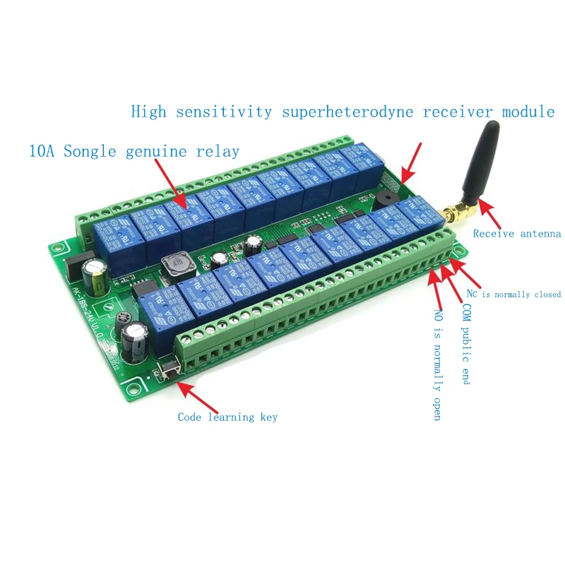 DC12V 24V 18 CH 18CH RF беспроводной пульт дистанционного управления переключатель двигателя системы передатчик+ приемник/лампа/дверь гаража