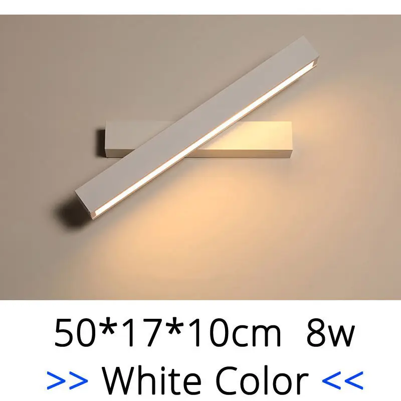 50x17x10cm 8w Новинка, настенные светодиодные лампы для помещений, прикроватные бра для кабинета, настенный светильник 8 Вт, кофейно-Белый каркас, светильник ing, светильники, светильник Wandlamp - Цвет абажура: 50x17x10cm 8w