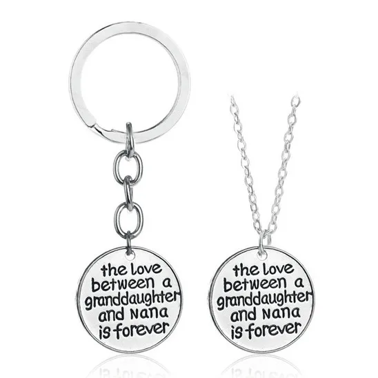 Image The Love Between A Granddaughter And Nana Is Forever Necklace Pendant Keychain For Grandma Grandmother Mothers Day Birthday Gift