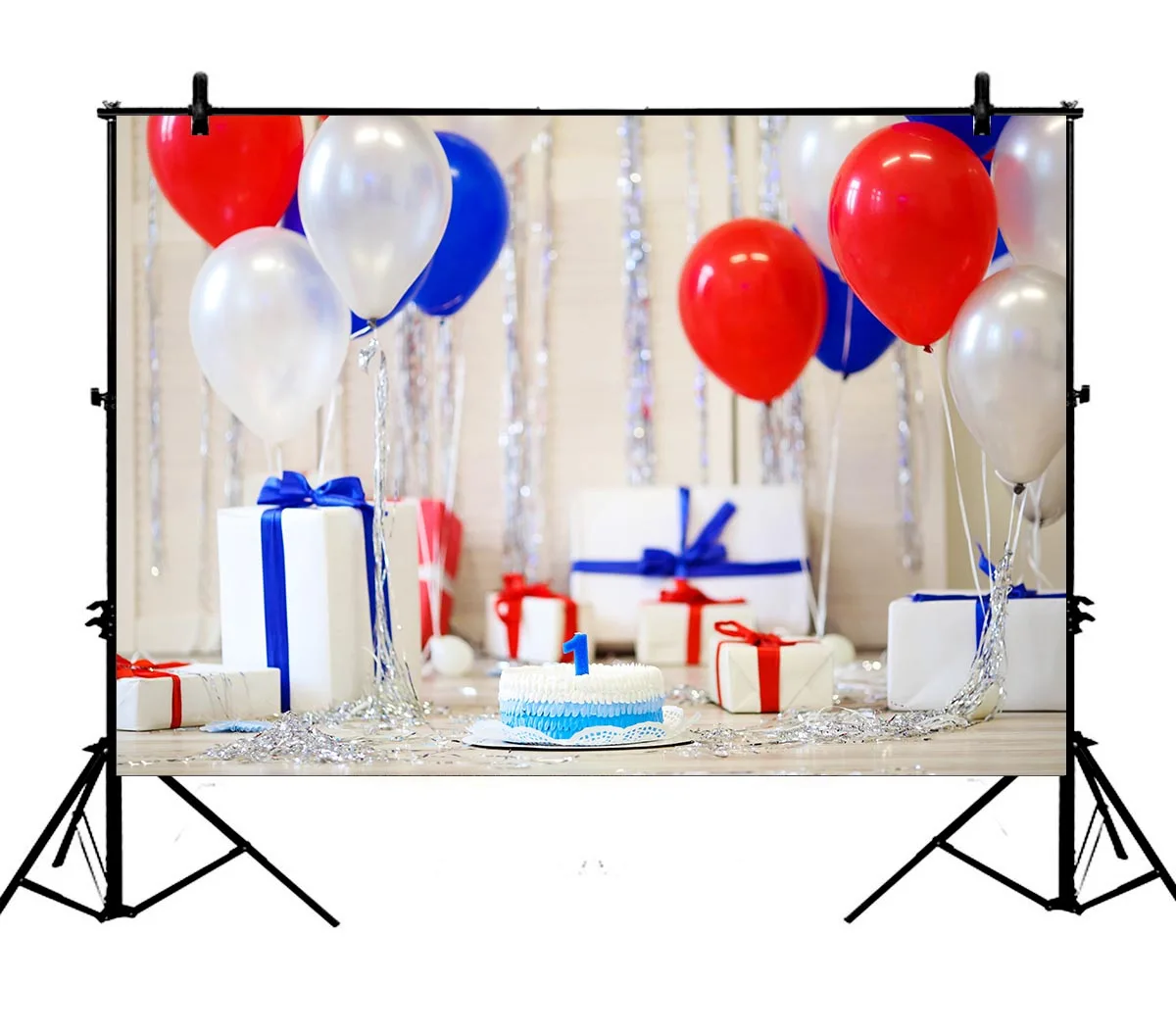 

5x7ft 1St Birthday Cake Smash Gift Box Polyester Photo Background Portrait Backdrop