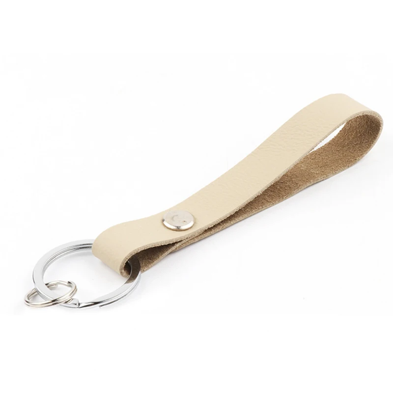 Модный металлический Кожаный Автомобильный брелок для ключей креативный держатель для ключей Органайзер Кошелек для смарт-ключа брелок карманное кольцо - Цвет: Beige