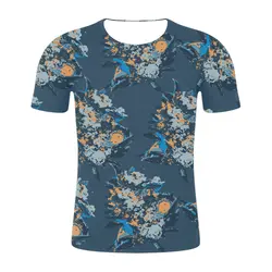 Новинка 2019 года, Мужская 3D футболка, футболка с круглым вырезом и короткими рукавами, принт с цветочным узором, тренды для фитнеса, летние