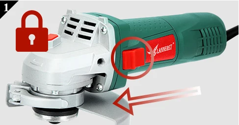 LANNERET Electric Angle Grinder 1050W 125mm Variable Speed 3000-10500RPM Toolless Guard for Cutting Grinding Metal or Stone Work