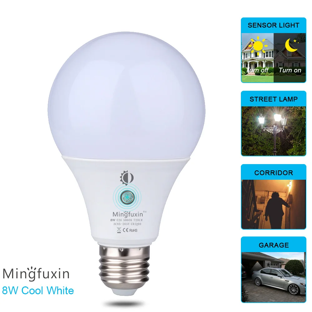 Dusk To Dawn LED Bulb With Dual DayLight Sensor ON/OFF Automatic