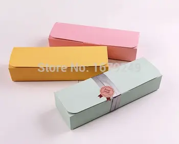 

21.5*6.8*4cm Food boxes Macaron cake paper box Biscuits Packaging Box 3 colors Free shipping