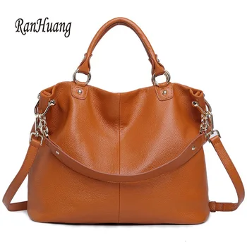 

RanHuang 2019 Women Cow Leather Handbags Large Handbags High Quality Genuine Leather Shoulder Bags Ladies Casual Messenger Bags