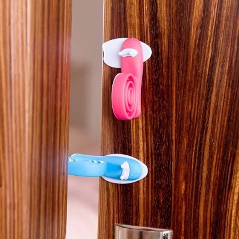 3 Pcs Baby Safety Door Stopper Silicone Leaf Shape Stereo Hang Pinch
