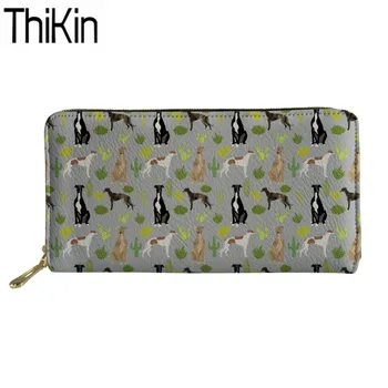 

Thikin Wallets&Purse Women Greyhound Printing Fashion Phone Cash Holders Ladies Cluth Long PU Wallet Feminine Cute Coin Pocket
