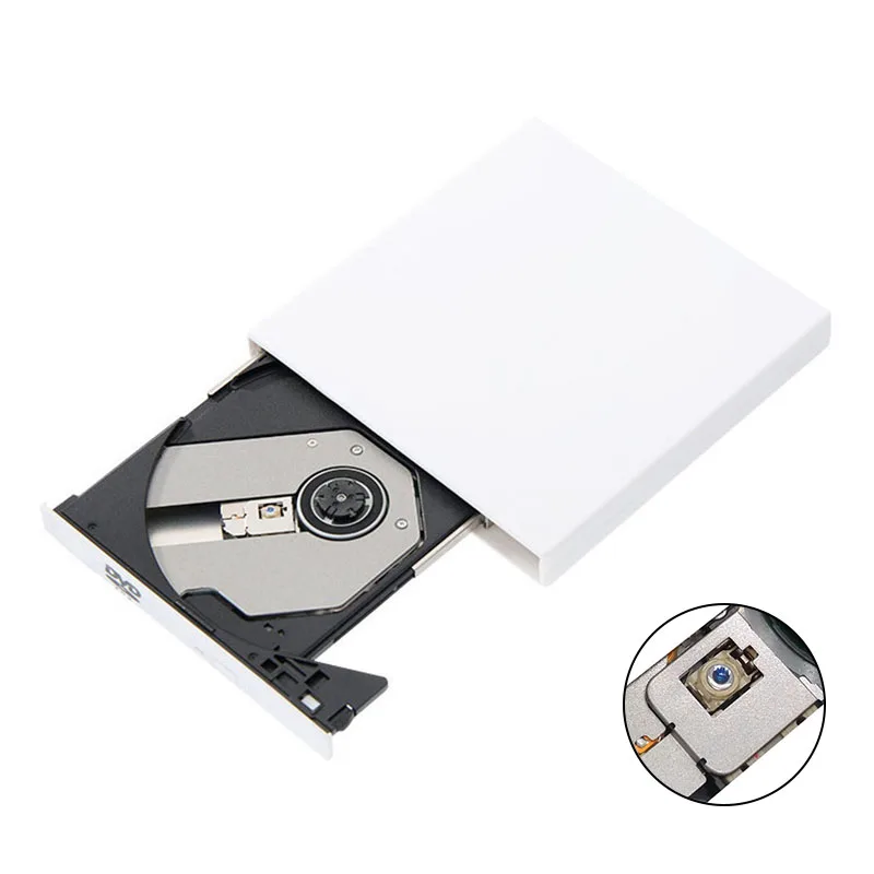 Ультра тонкий внешний USB 2 0 Слот в DVD RW CD плеер драйвер писатель для ПК ND998|Боксы