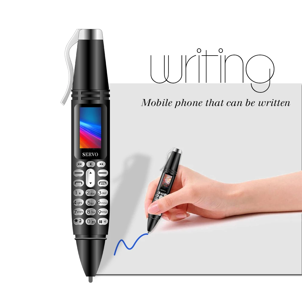 Запись разговоров ручка мобильного Servo телефон K07 0,9" маленький Экран Dual SIM синхроконтакта фонарик набиратель номера через Bluetooth мини мобильный телефон
