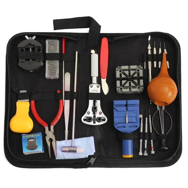 

WINOMO 23 Pcs Watch Repair Tool Kit Watch Strap Holder Link Pin Remover Hammer Spring Bar Pins Removal Adjustment Tool Kit