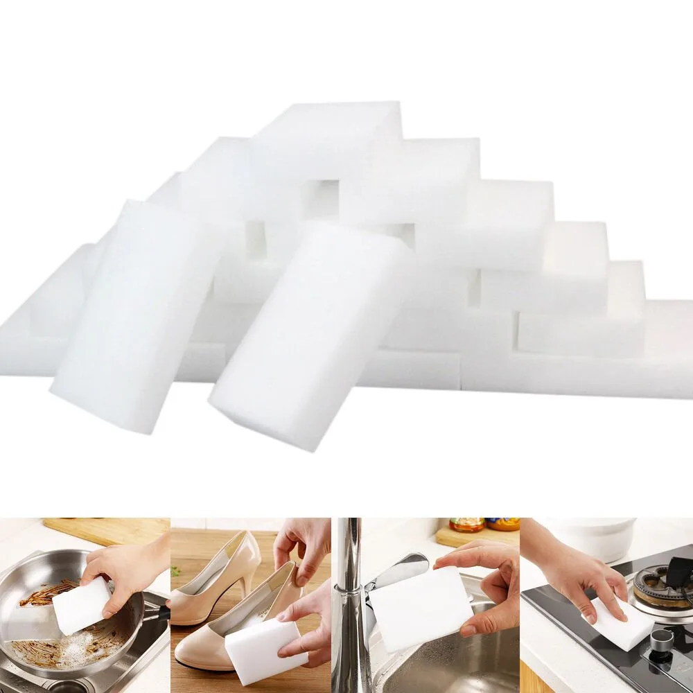 

25Pcs White Magic Sponge Eraser Cleaning Melamine Foam Cleaner Kitchen Pad Resistant Oil Dirty Washcloth 2019 Kitchen tools