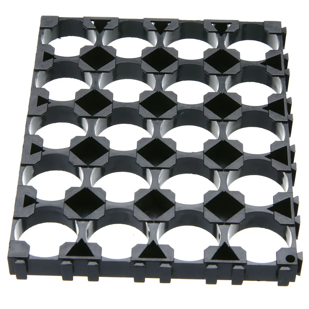 Mayitr 10pcs 4x5 Black 18650 Battery Spacer 4x5 Cell Radiating Shell Pack Plastic Heat Holder for 18650 Battery Storage