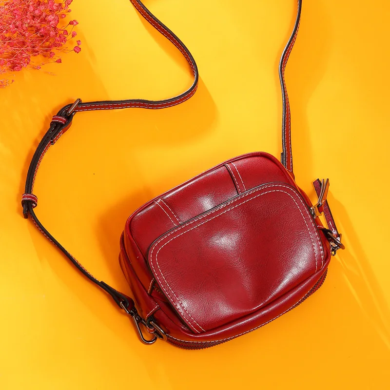 

Genuine Leather bag women Shoulder messenger Bag Handbags Party Small female Designer Real Cow Leather Crossbody bag for women
