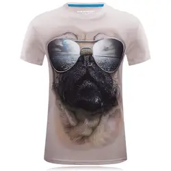 S-6XL Прохладный очки собака для мужчин футболка с круглым вырезом Рубашка короткими рукавами тройник человека хлопок повседневное тонки