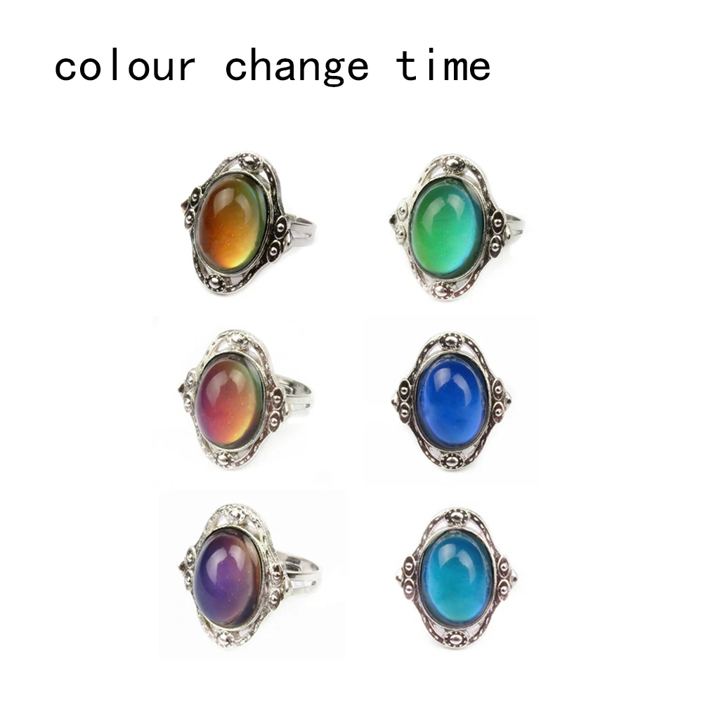 

Color Change Mood Ring Emotion Feeling Temperature Control Ring Vintage Changeable Ring Adjustable for Women and Men