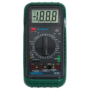 

MASTECH MY62 Handheld Digital Multimeter DMM W/Temperature Capacitance & HFE Test Testers Meters