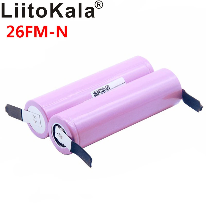 

New 100% Original Liitokala 18650 2600mAh battery ICR18650-26FM Li-ion 3.7 V rechargeable battery+ DIY Nickel sheet