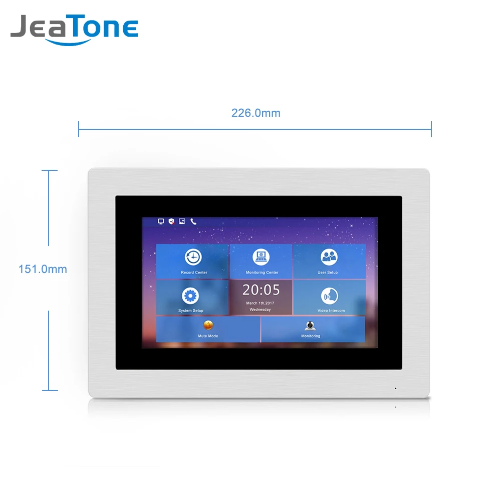 WIFI IP Video Door Phone Intercom System Video Doorbell 7'' Touch Screen for 3 Floors Apartment/8 Zone Alarm Support Smart Phone