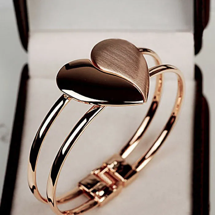 Безупречный Модный женский элегантный браслет в форме сердца браслет наручная повязка наручник шикарный подарок ювелирные изделия фантазийные браслеты прекрасные 533
