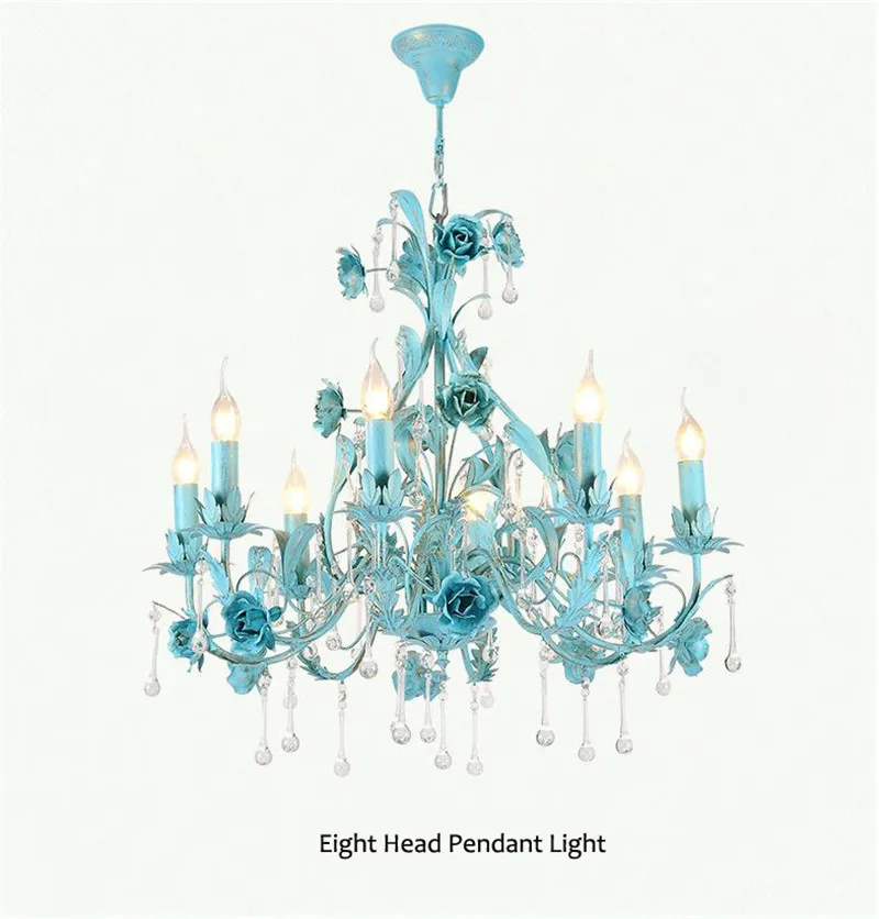 Luxury crystal blue pendant light (19)
