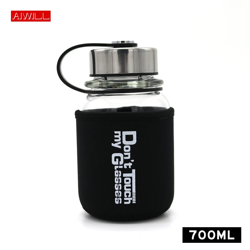 Water Bottle 700/1000ML Outdoor Lemon Fruit Juice Portable With Tea Infuser High Borosilicate Glass