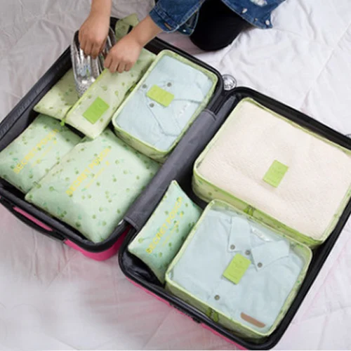 7 шт. высококачественные однотонные диванные подушки дорожный Набор из 7 из толстого водонепроницаемого материала; хранение чемоданов сумка Спальня, дорожная сумка для хранения - Цвет: Peach green