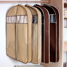 Casa tridimensional casaco de pele roupas capa poeira longo downjacket camurça poeira saco de armazenamento roupas capas suspensão