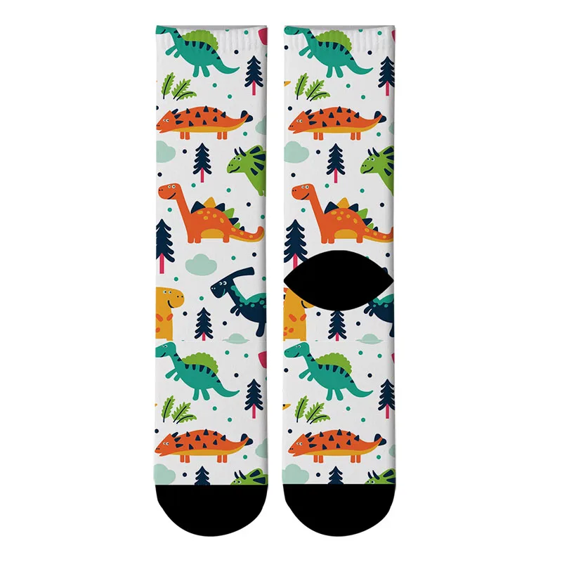 Мужские модные носки с 3d рисунком динозавра тираннозавра Рекс, мужские забавные длинные носки Юрского периода, уличные трендовые трубки, носки