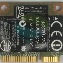 Двухдиапазонный Bigfoot networks Killer N1202 AR5B22 0CTJ7G Половина мини PCI-E 300 Мбит/с BLUETOOTH 4,0 Беспроводные ноутбуки wifi карта