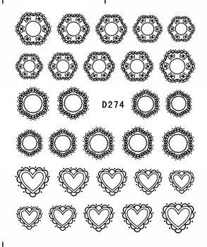 

11 PACKS / LOT NAIL TATTOOS STICKER WATER DECAL NAIL ART BLACK HEART WHEEL SQUARE FRAME MIRROR D271-281K