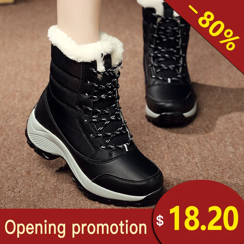 

Women Boots Winter Shoes Women Snow Boots Women Plus Size Hot Platform Boots Winter Female Warm Botas Mujer 2018 White Booties
