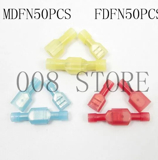 MDFN + FDFN нейлоновый латунный Мужской Женский изолированный стык лопаты 100 шт.