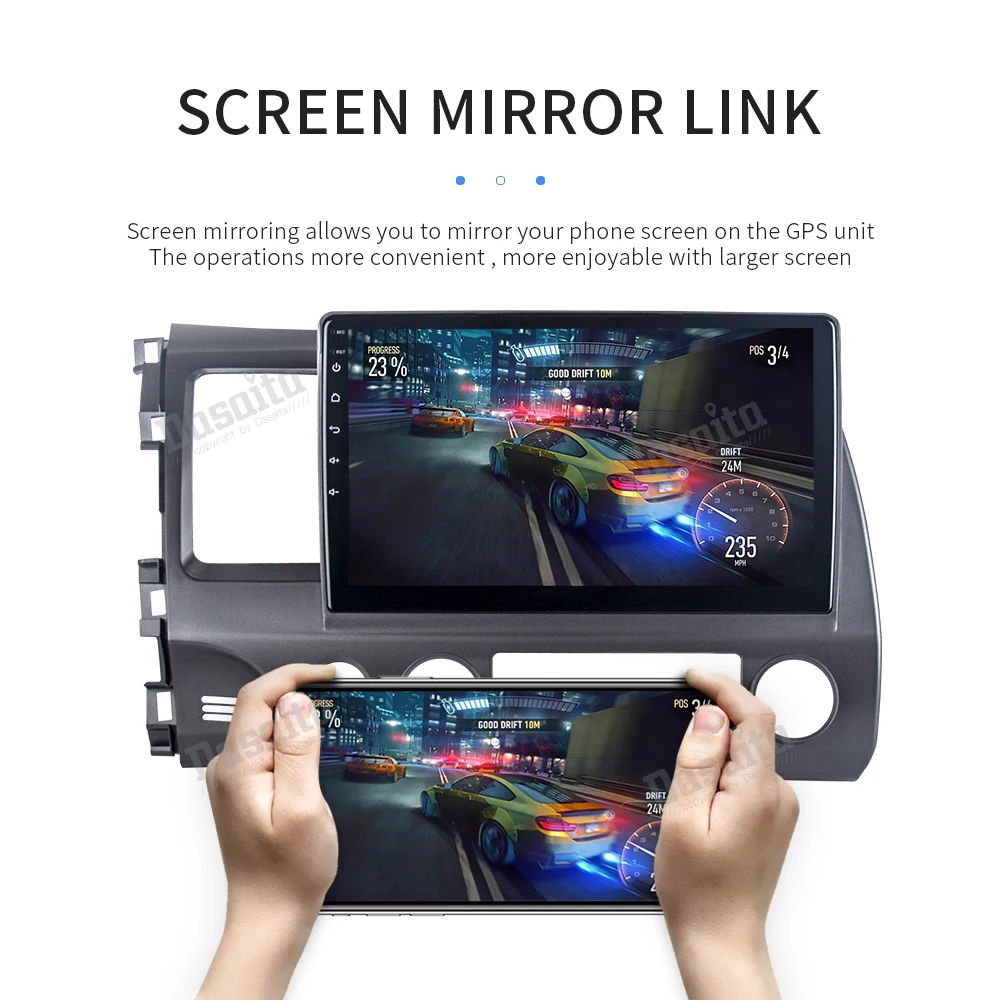 Best 10.2" ips Android 8.0 Radio stereo for Honda Civic 2006-2011 Car multimedia built-in GPS WIFI with 8-Core 4Gb+32Gb autoradio 3