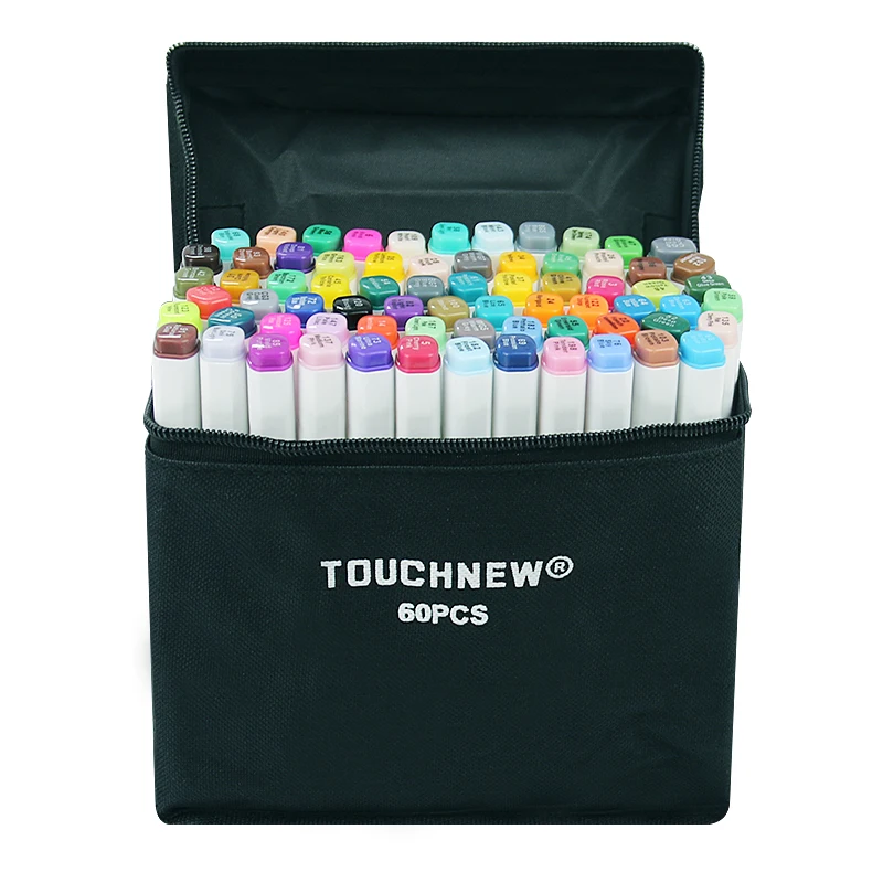 

TOUCHNEW 30/40/60/80 Colors Art Markers Dual Head Sketch Alcohol Based Marker Set Best For Drawing Manga Design Art Supplies