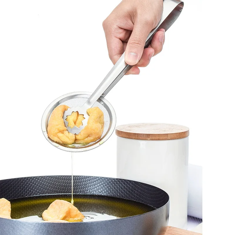 

Food Clip Snack Fryer Strainer BBQ Buffet Serving Tongs French Fries Tong Frying Mesh Colander Filter Oil Drainer