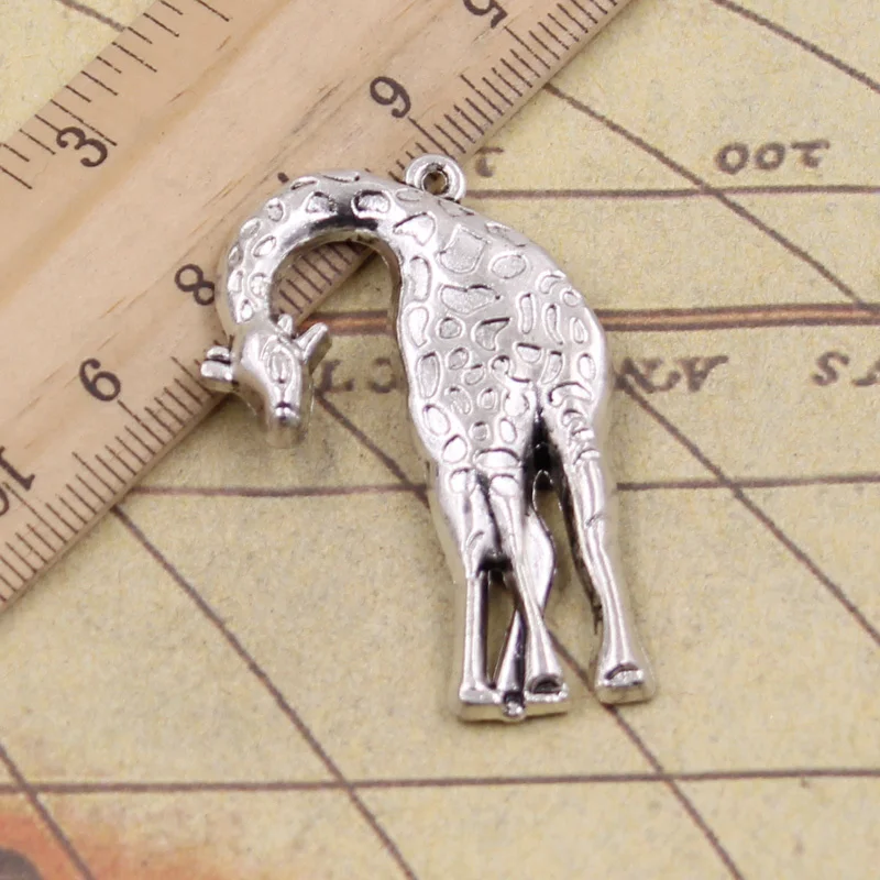6pcs Charms Giraffe 42x28mm Antique Silver Color Pendants Making DIY Handmade Tibetan Finding Jewelry For Bracelet | Украшения и
